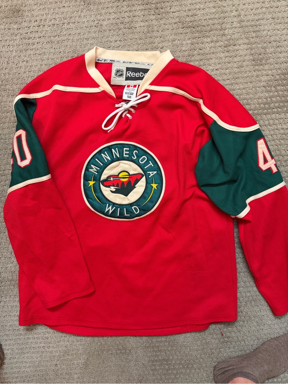 Reebok Minnesota Wild Red Hockey Jersey